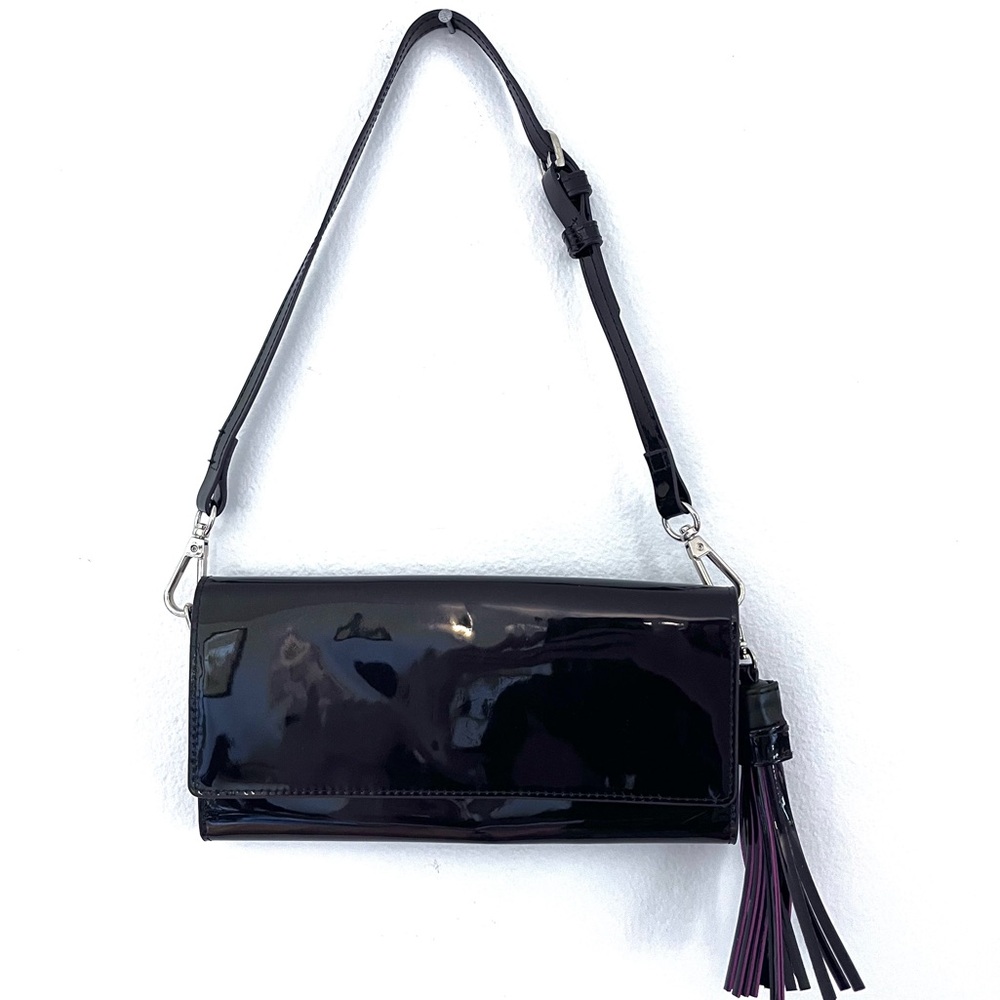 Jiju Faux Patent Leather Wristlet Clutch Hobo Handbag Evening Bag